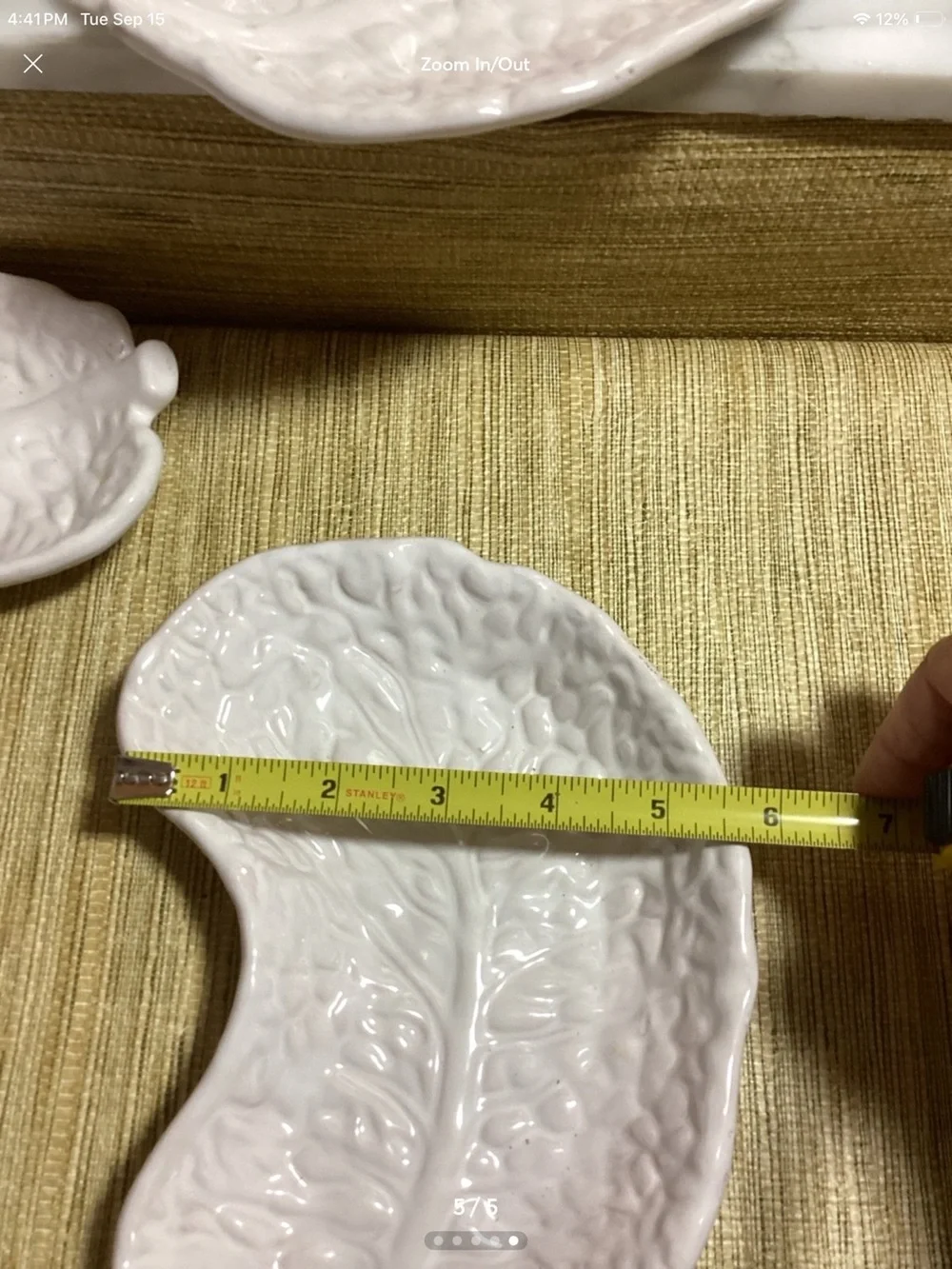 Vintage Italian Pottery Langbein Crescent Cabbage Leaf Serving Dishes - Set of 4